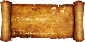 Töreki Anett névjegykártya