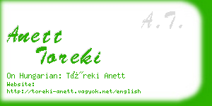 anett toreki business card